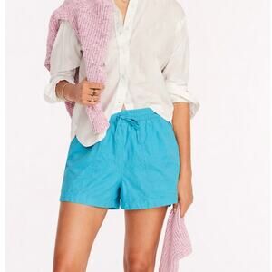 J. Crew Linen Blend Drawstring Short Blue AX922 Size M